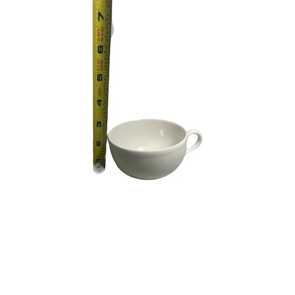 Villeroy & Boch Look White Replacement Flat Cup Porcelain Herringbone Design - Picture 8 of 10